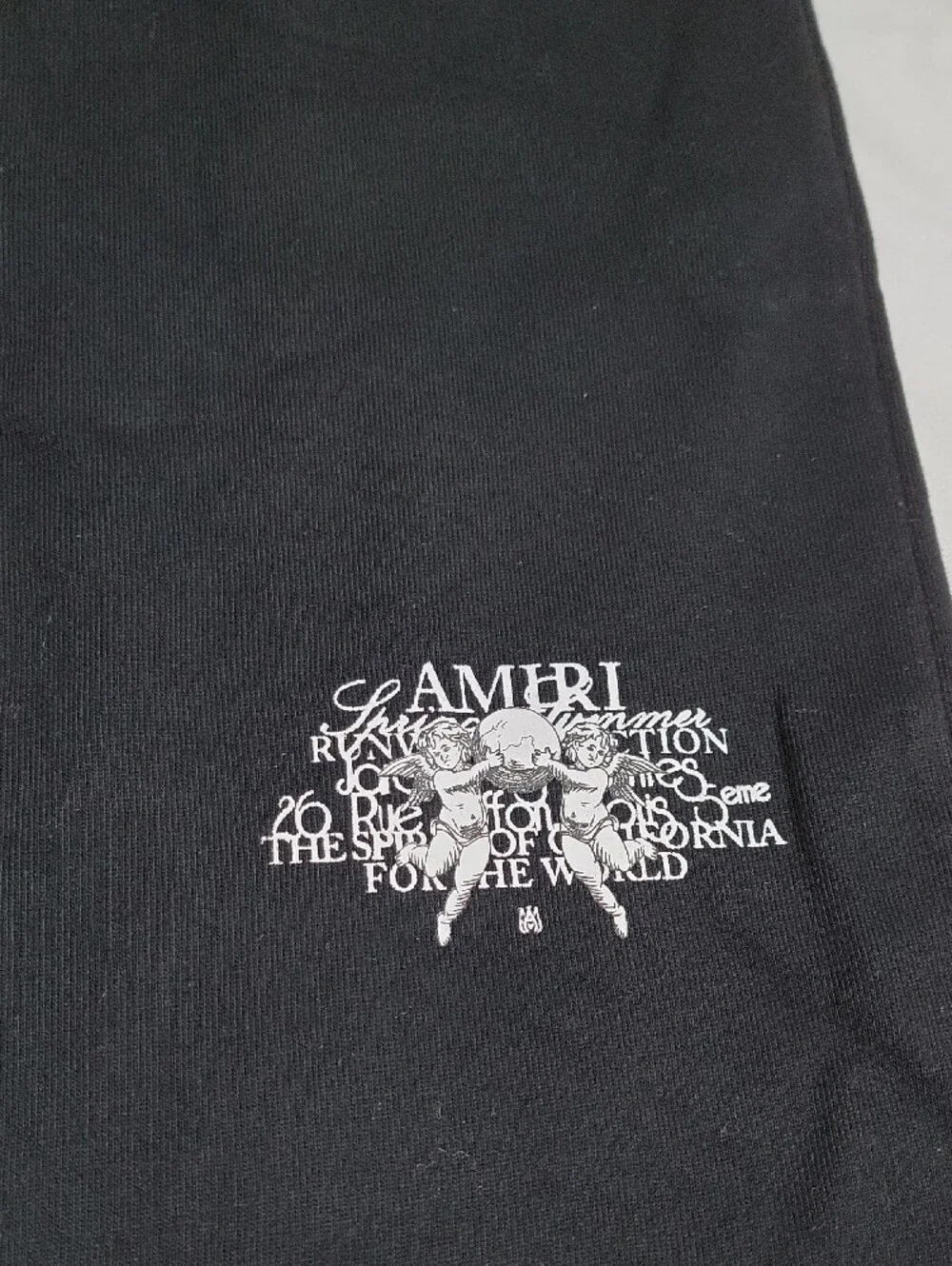AMIRI Black Athletic Shorts with White Drawstring and Logo
